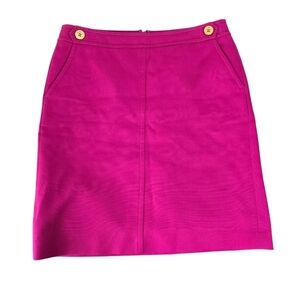Talbots Hot Pink Textured Pencil Skirt Size 10 Petite Office Careerwear Buttons